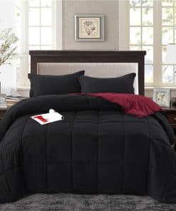 Juego de edredón alternativo de plumón HIG -Negro