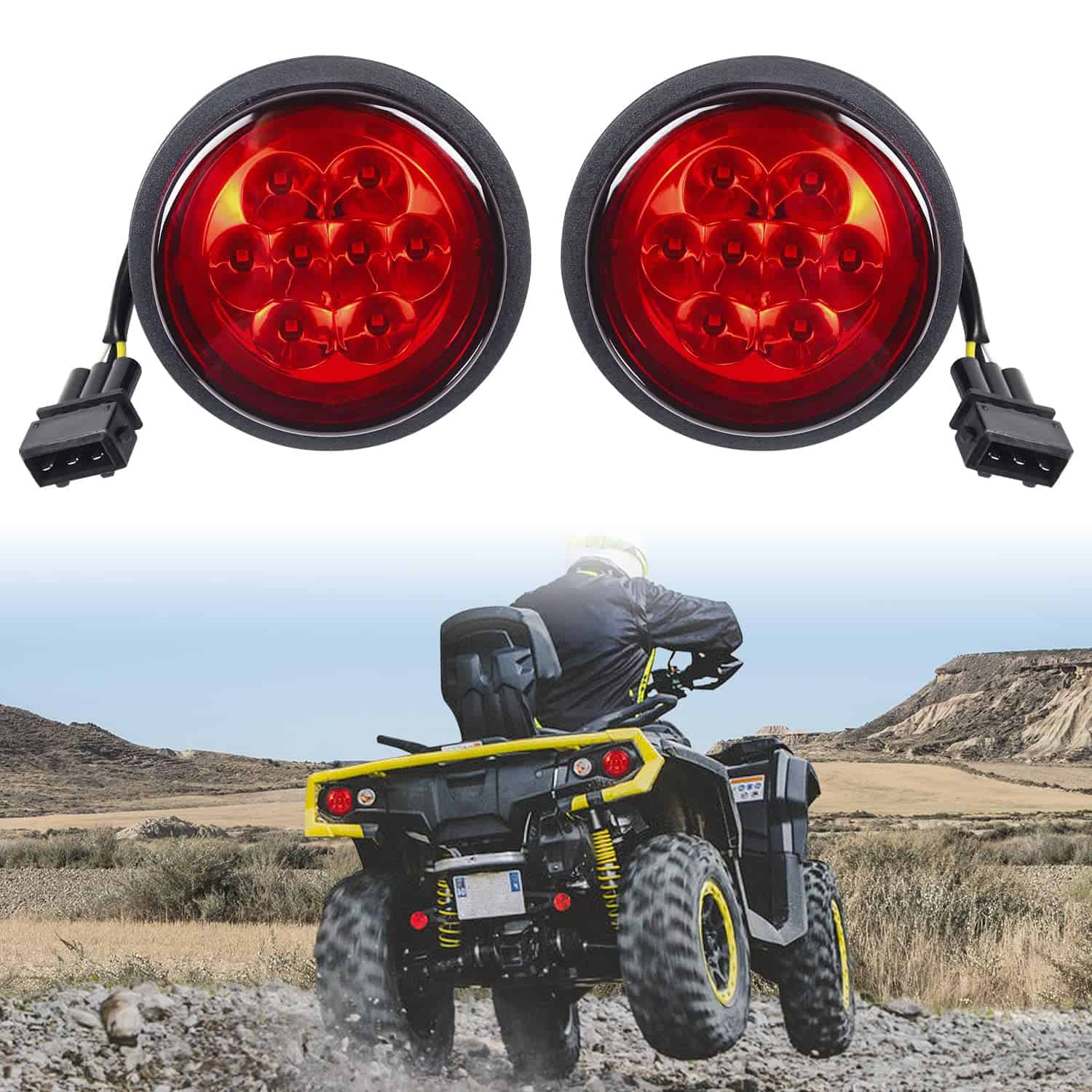 Par de luces traseras LED rojas compatibles con Can Am