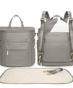 Mochila Cambiador de Pañales para Bebé, Amplia - Gris