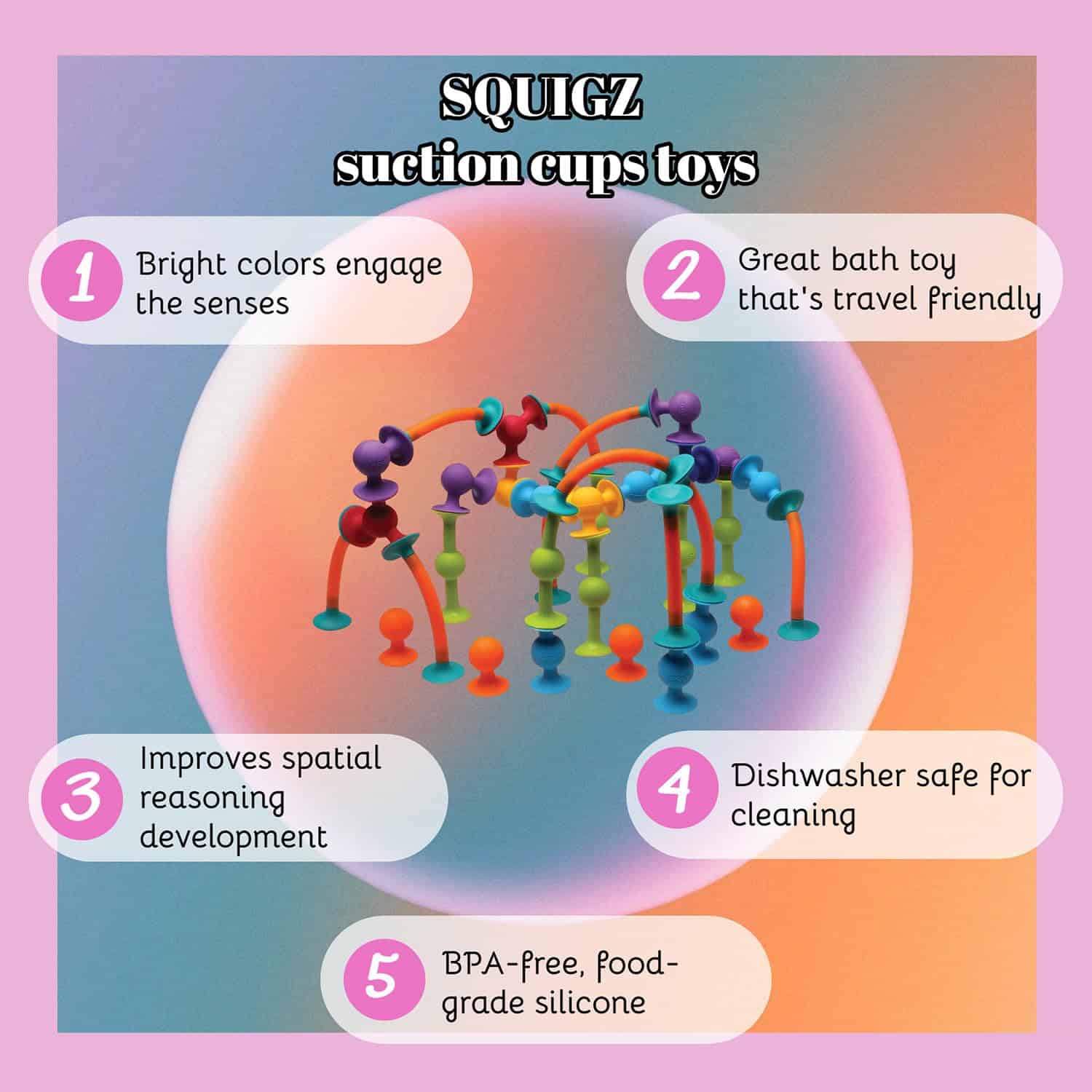 Fat Brain Toys Squigz Conjunto de 75 Piezas - Juego de - Imagen 4