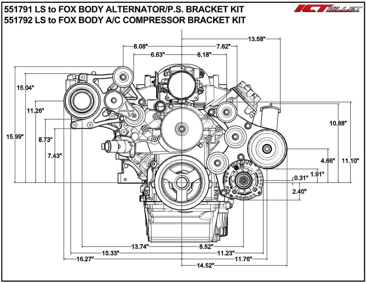 Kit de soporte de compresor de A/C, alternador y dirección - Imagen 3