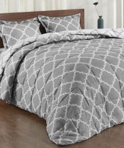 Set de Edredón Basic Beyond Twin - Edredón Gris Reversible