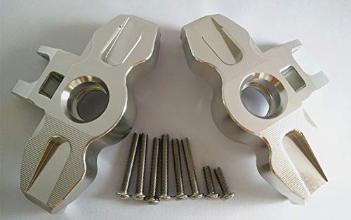 2PCS CNC Aluminum Axle Carriers Front -Plateado