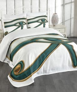 Colcha Estampada Egipcia Lunarable, Patrón de Ojo Egipcio