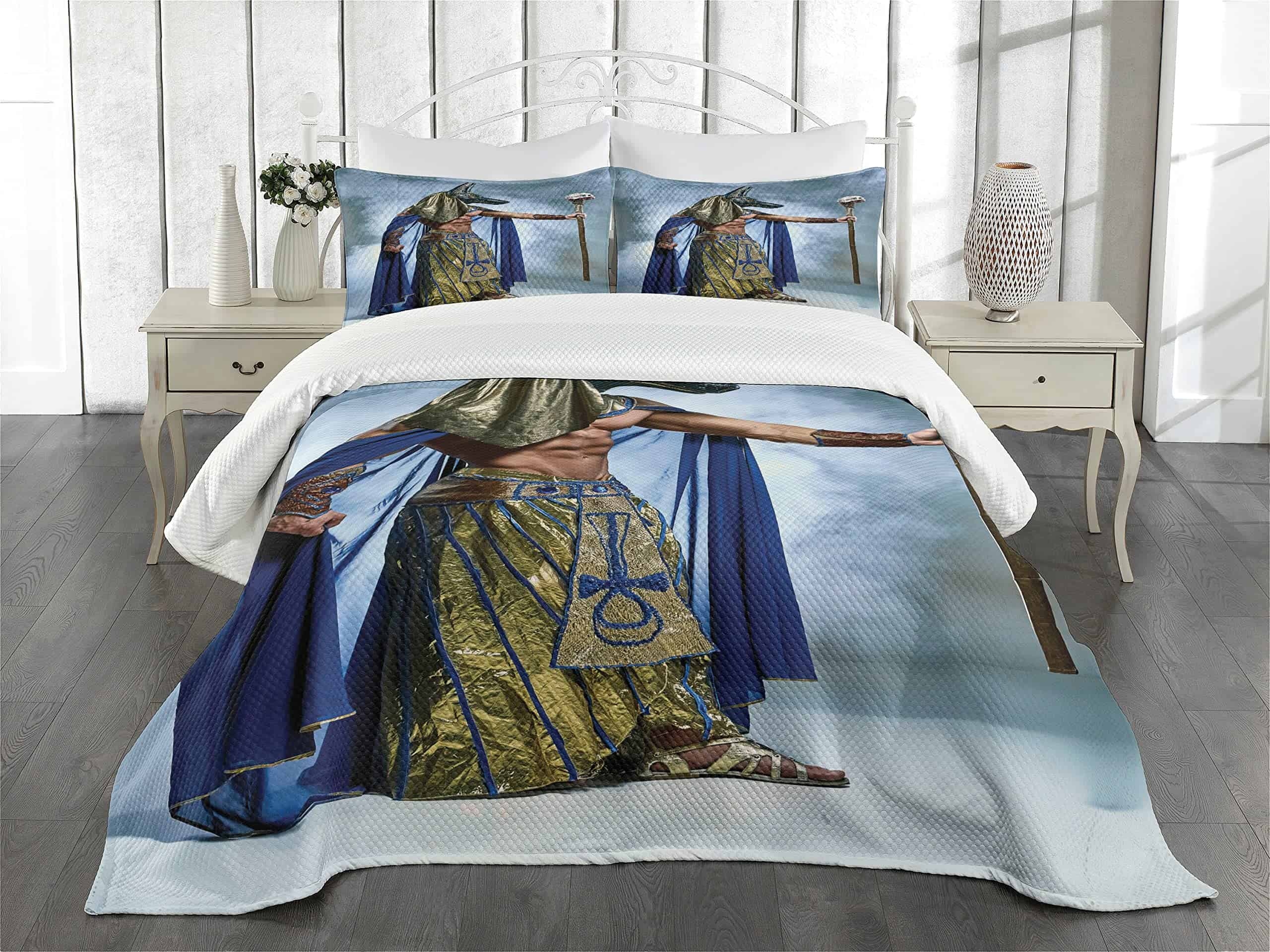 Colcha Decorativa 3 Piezas Estampado Egipcio Lunarable, - Imagen 3