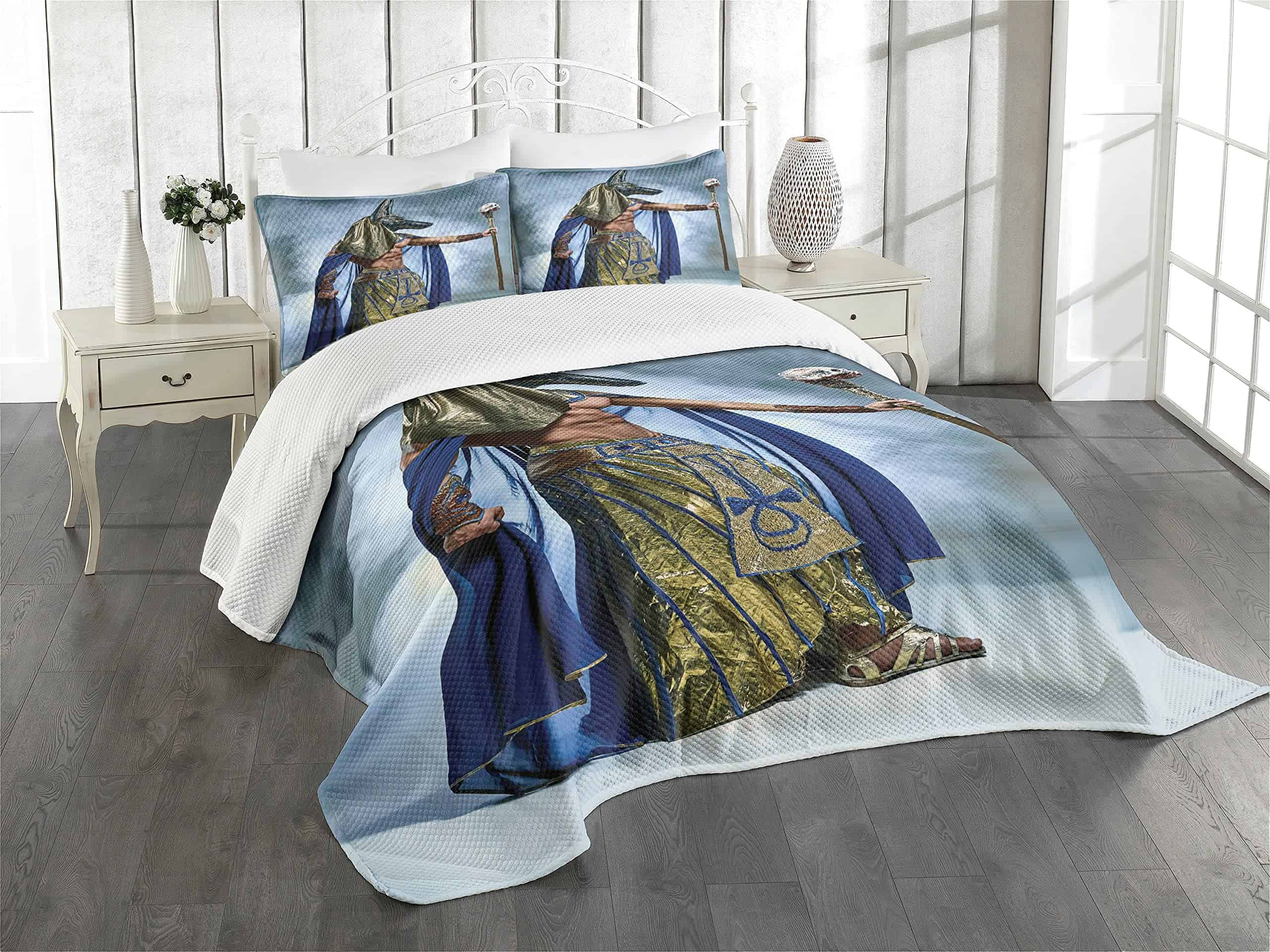 Colcha Decorativa 3 Piezas Estampado Egipcio Lunarable,