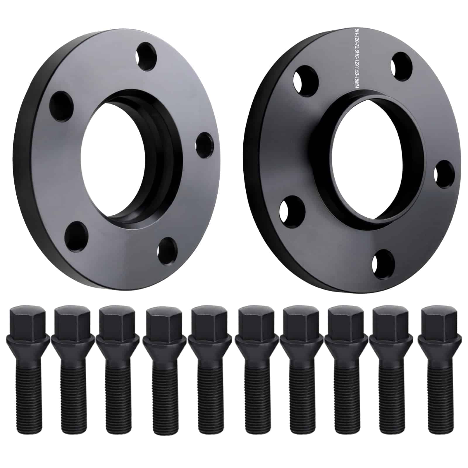 DCVAMOUS 2PC Separadores de Rueda Hubcentric Negros 5x120