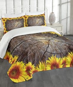 Colcha Lunarable Girasol, Sección de Corte de Tronco de