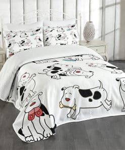 Colcha Lunarable para Amantes de Perros, Perros de Dibujos