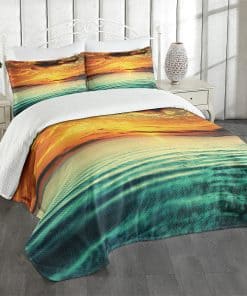 Colcha Lunarable Ocean, Atardecer en la Bahía Barco Pequeño