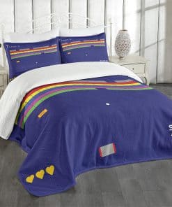Colcha Lunarable Vintage, Diseño Arcade Juguetón con Formas