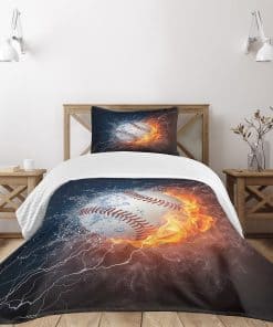 Colcha Lunarable Deportiva, Bola de Béisbol y Agua