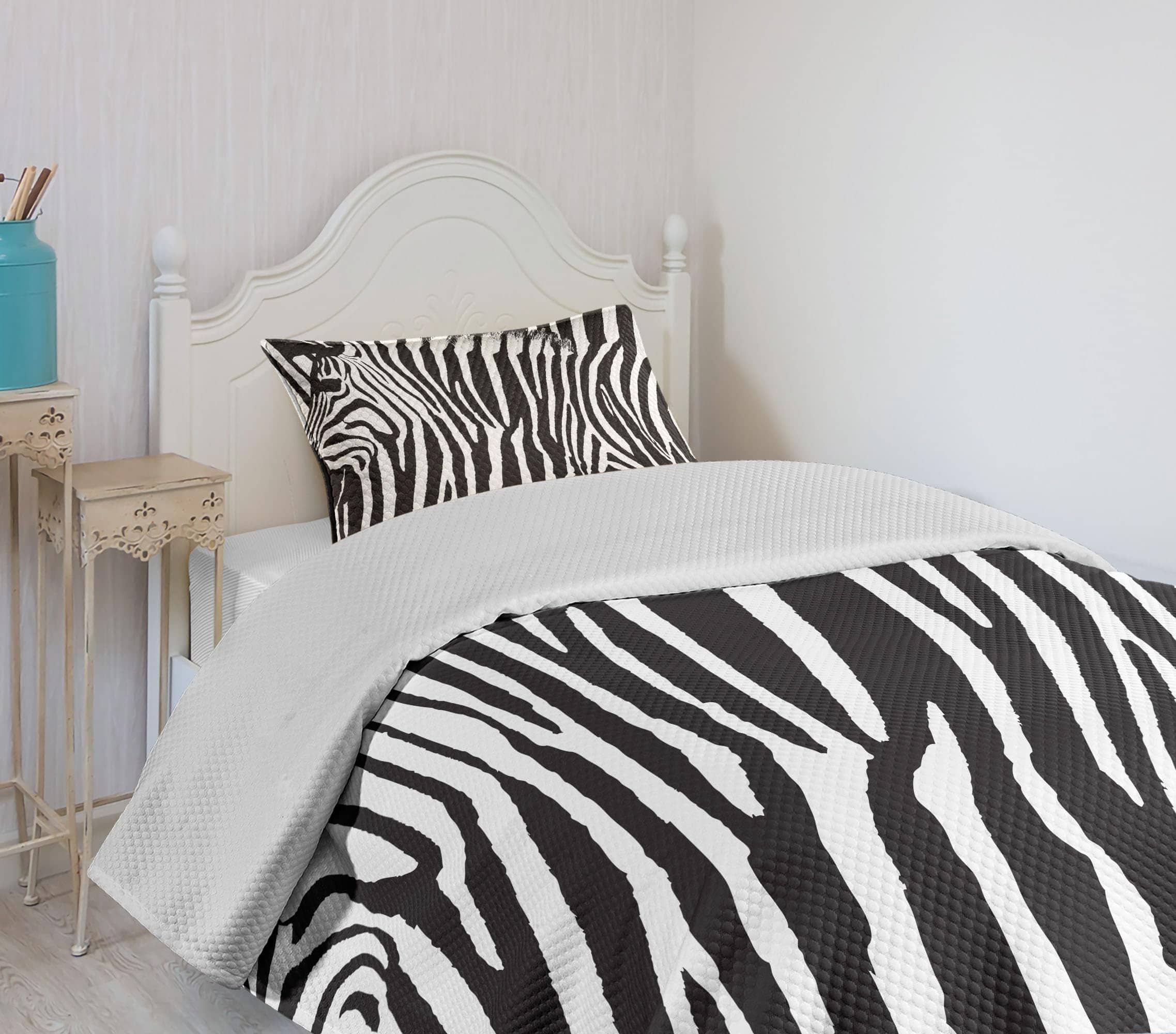 Colcha Lunarable de Estampado de Cebra, Wild Donkey Diseño - Imagen 5