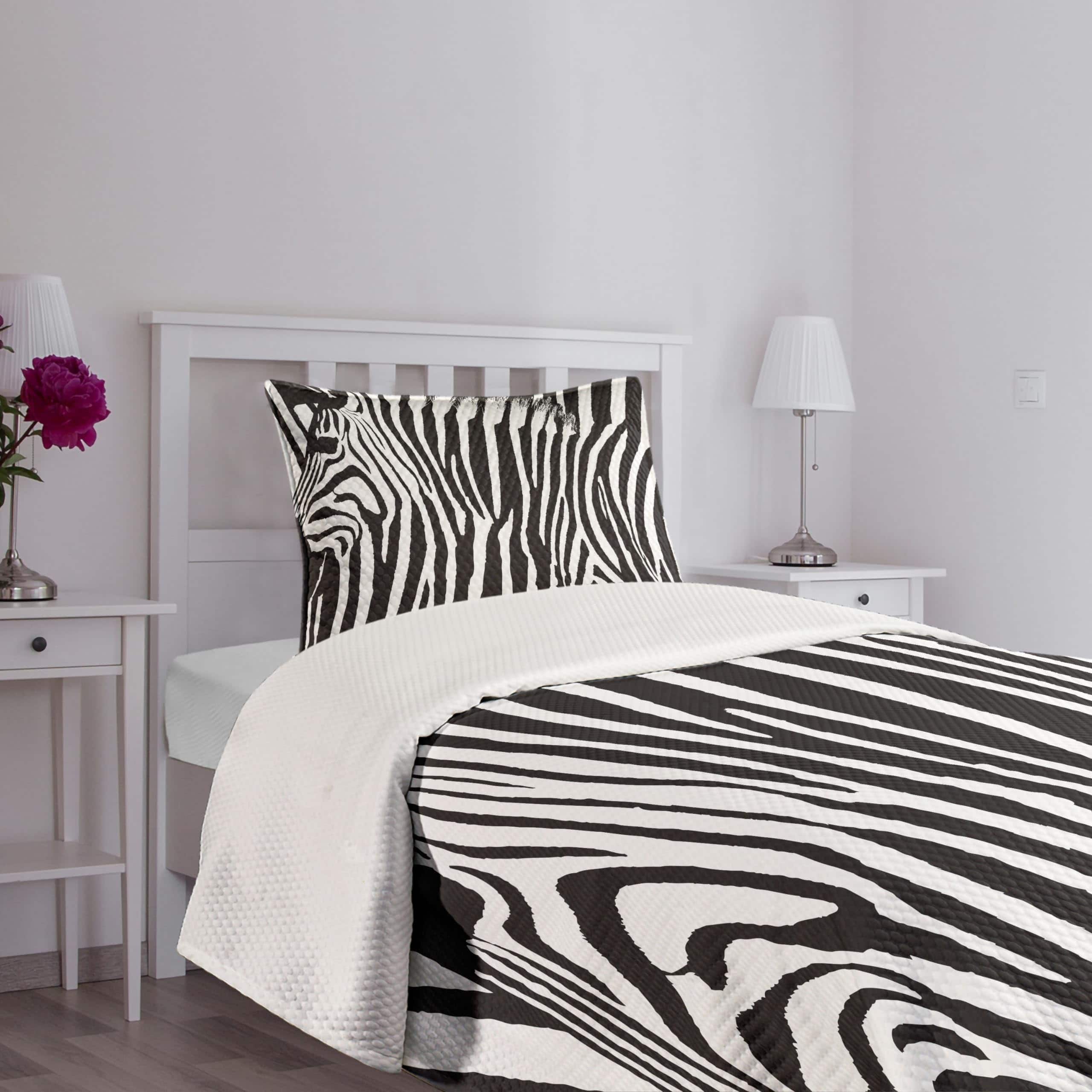 Colcha Lunarable de Estampado de Cebra, Wild Donkey Diseño - Imagen 8