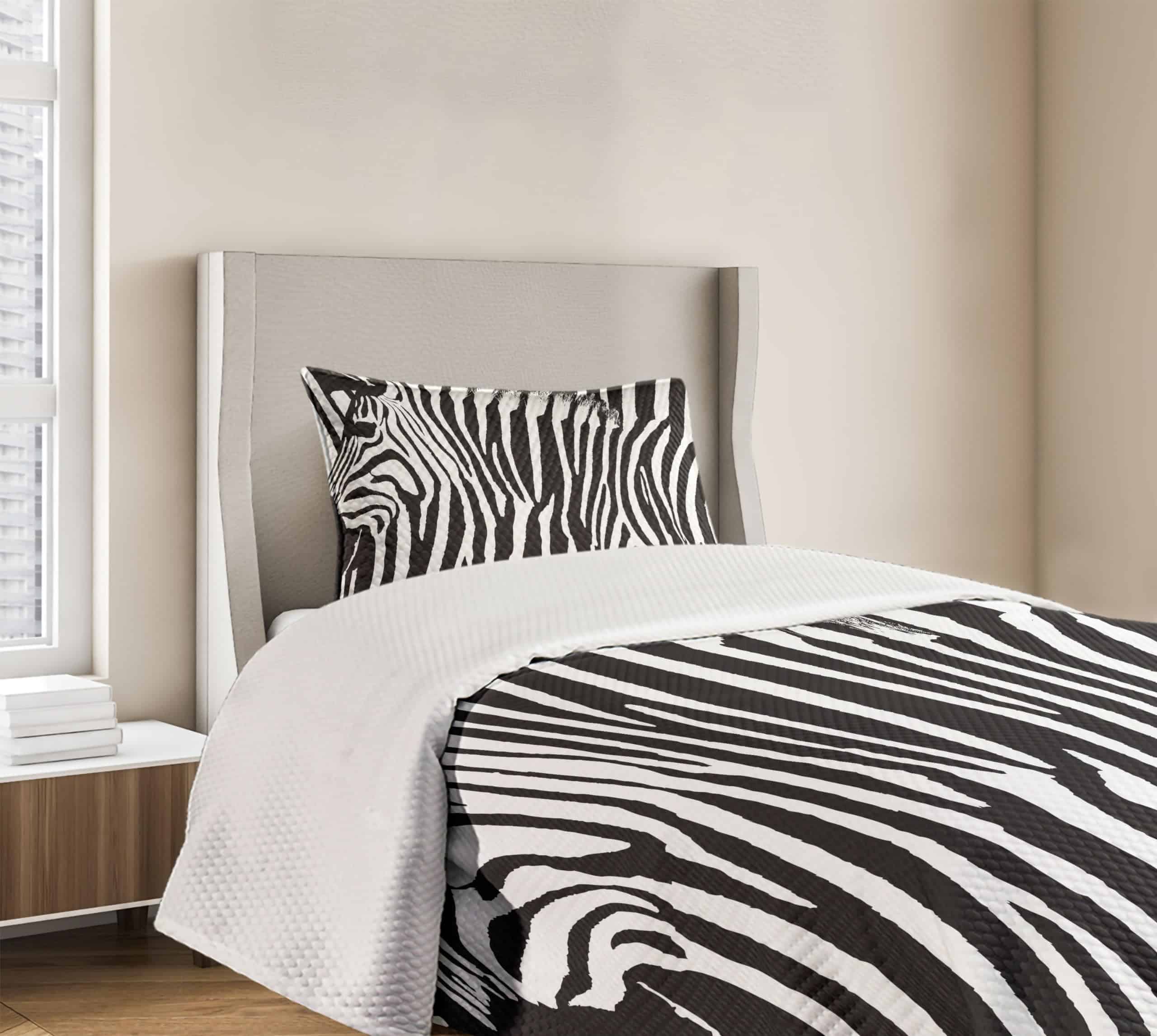 Colcha Lunarable de Estampado de Cebra, Wild Donkey Diseño - Imagen 7