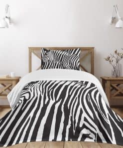 Colcha Lunarable de Estampado de Cebra, Wild Donkey Diseño