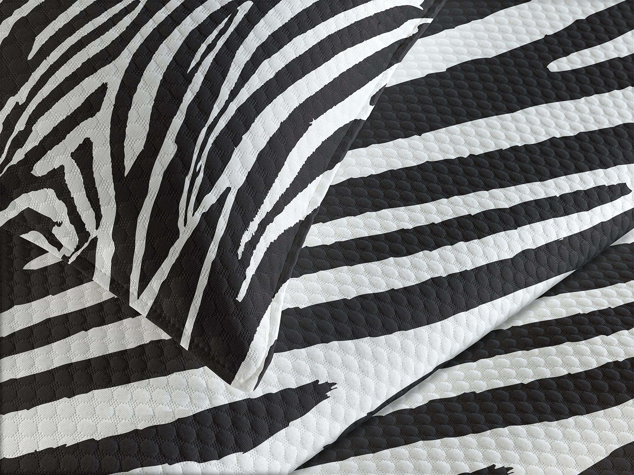 Colcha Lunarable de Estampado de Cebra, Wild Donkey Diseño - Imagen 4