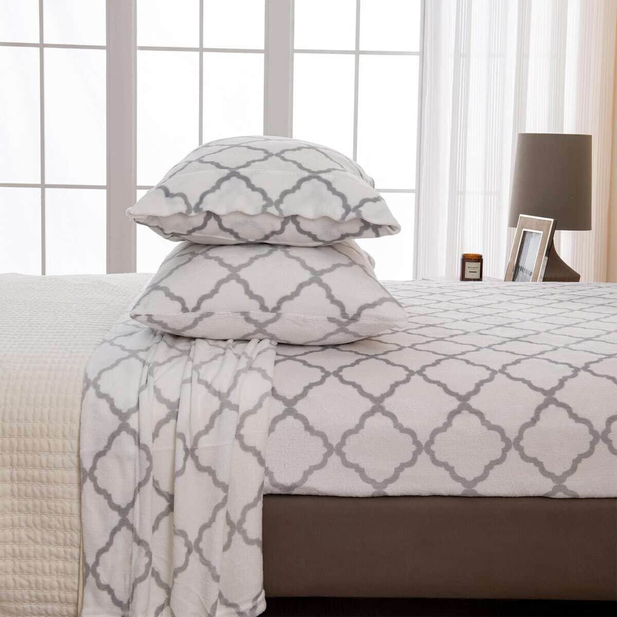 Juego de sábanas estampadas de terciopelo extra suave de