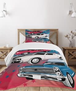 Colcha Lunarable Cars, Grupo de Autos Pop Art de Estrellas
