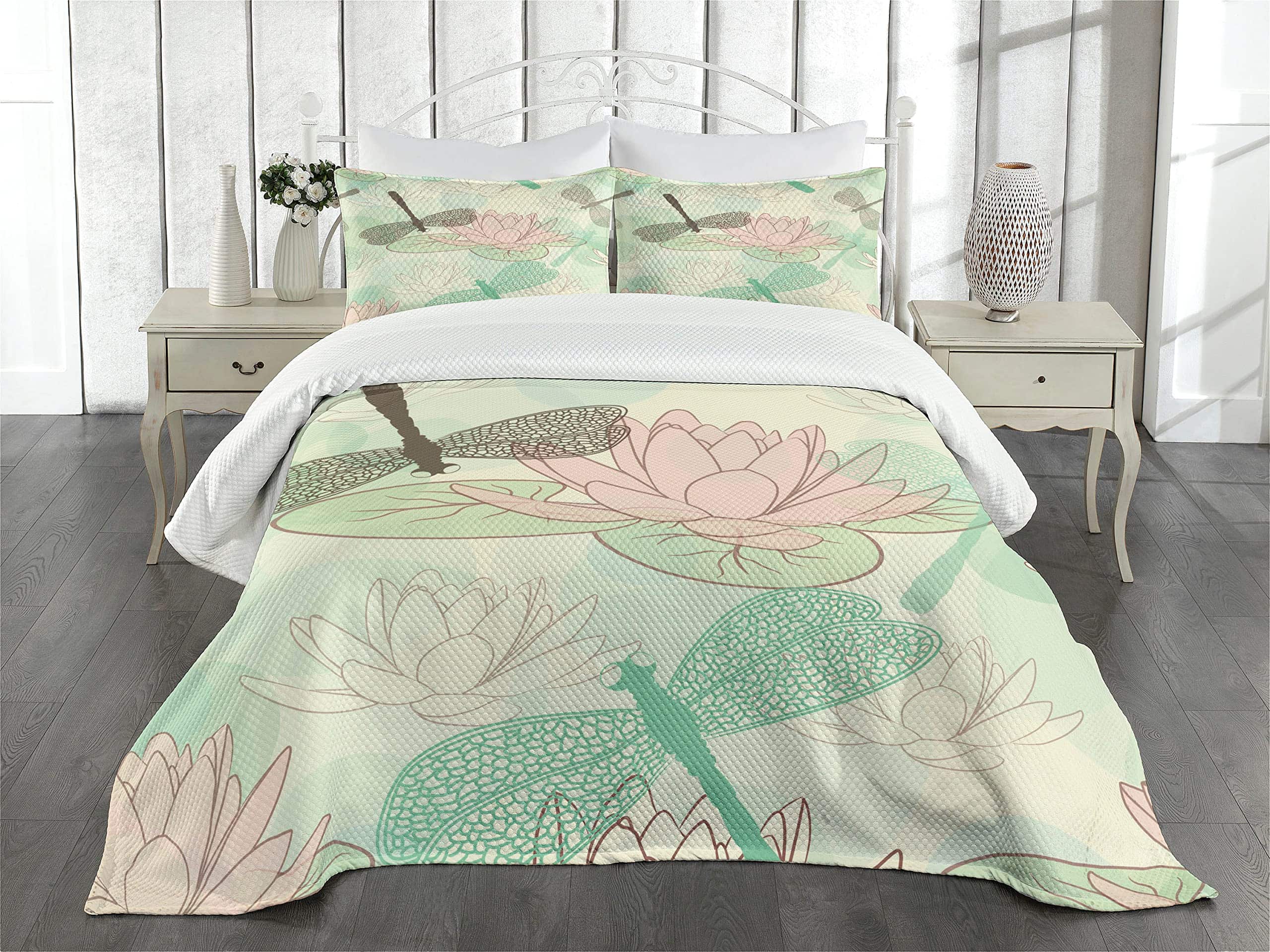 Colcha Lunarable de Libélula, Libélula y Nenúfar Flotante - Imagen 3