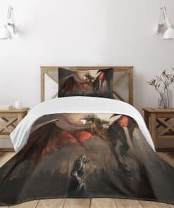 Colcha Lunarable Dragon, Caballero Medieval Contra Dragón