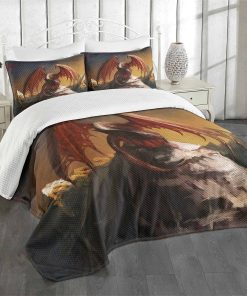 Colcha Decorativa Lunarable Dragon, Dragón Malicioso en