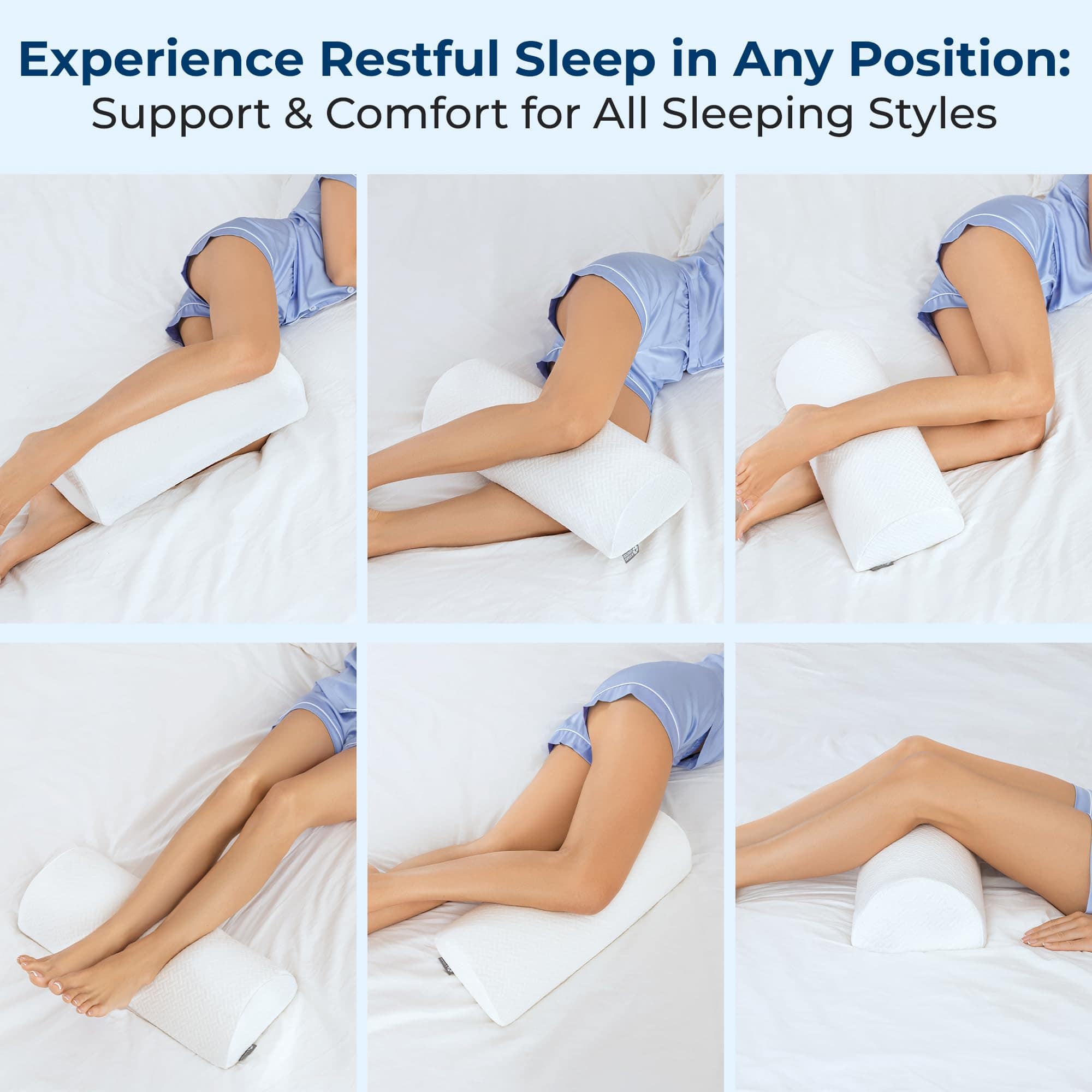 Almohada de rodilla 5 STARS UNITED para dormir -Blanco - Imagen 4