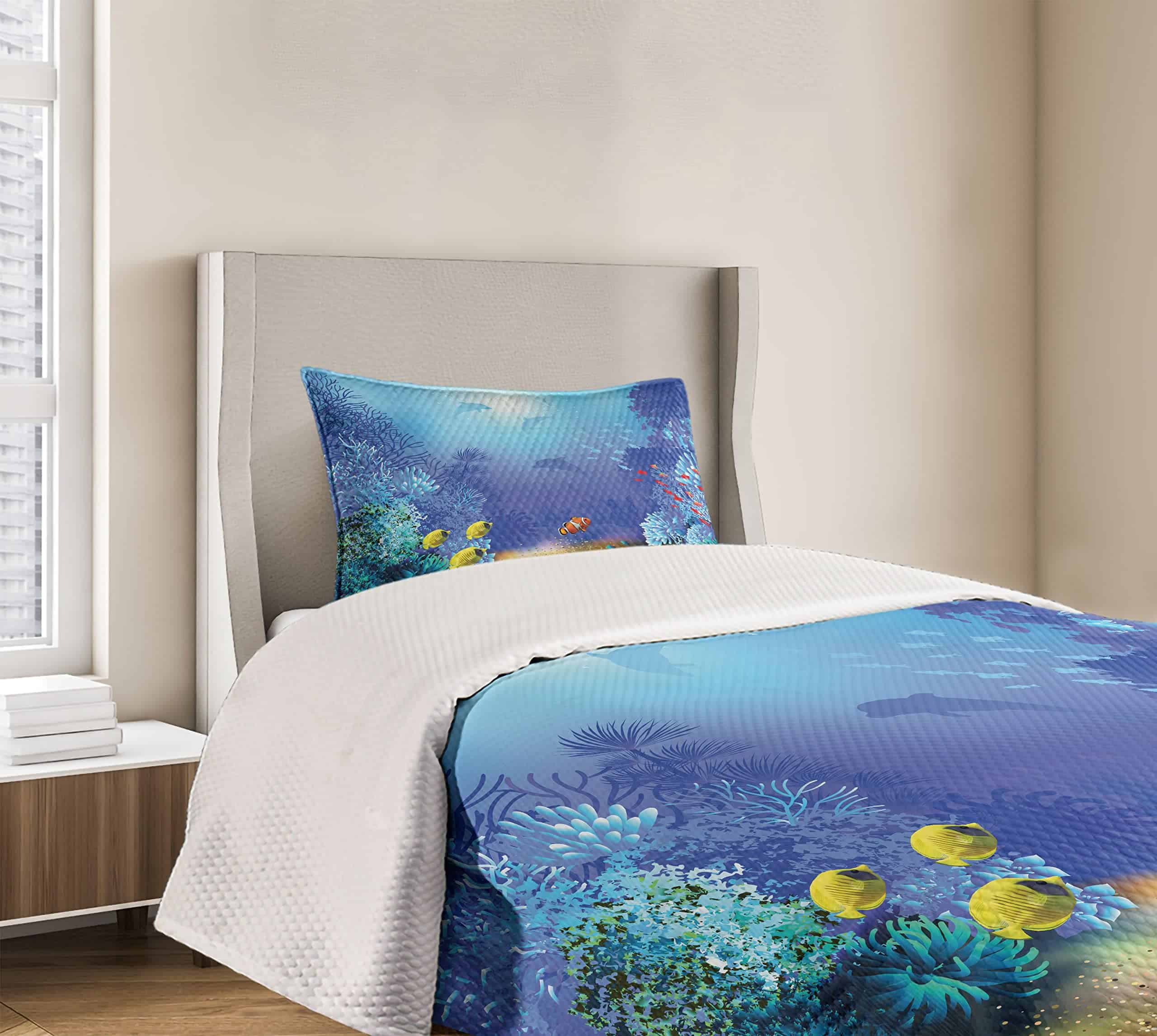 Colcha Lunarable Bajo el Agua, Arrecife de Coral, Pólipos, - Imagen 7