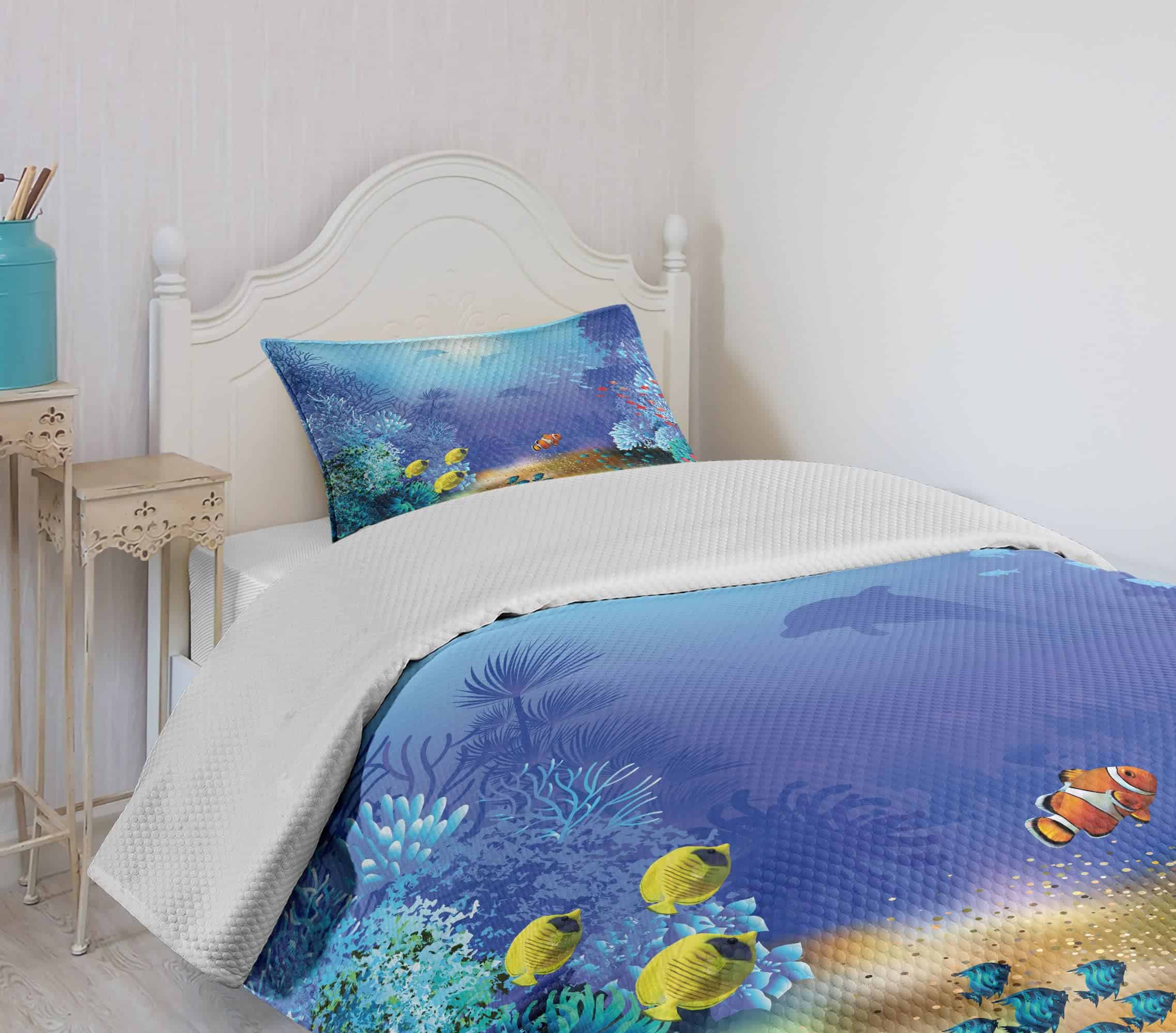 Colcha Lunarable Bajo el Agua, Arrecife de Coral, Pólipos, - Imagen 5