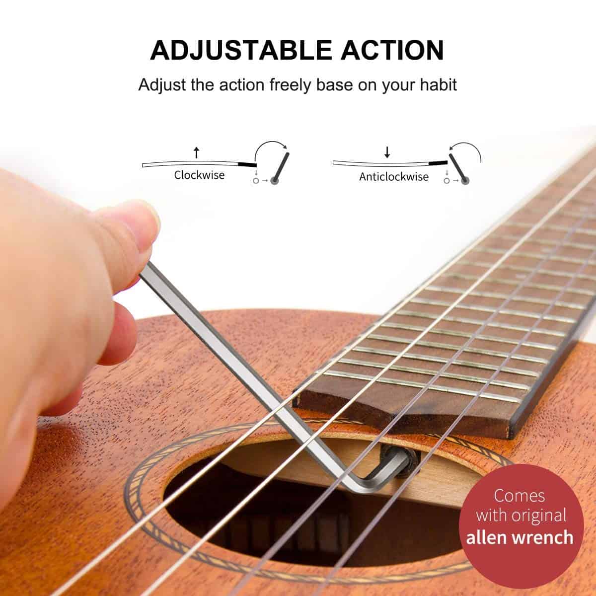 Ukelele Barítono Kmise de 30 pulgadas de Madera de Caoba - Imagen 5