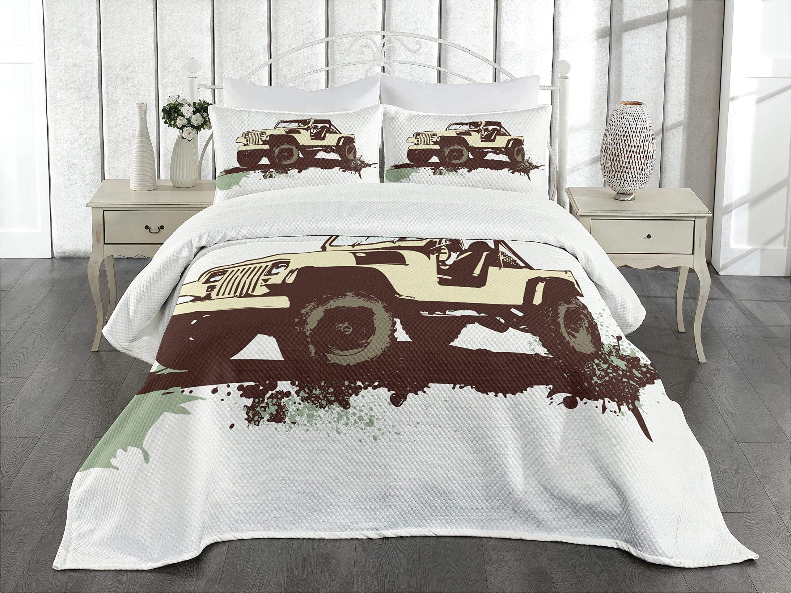 Edredón de Lunarable, Estilo Retro Pop Art Coche Vintage en - Imagen 3