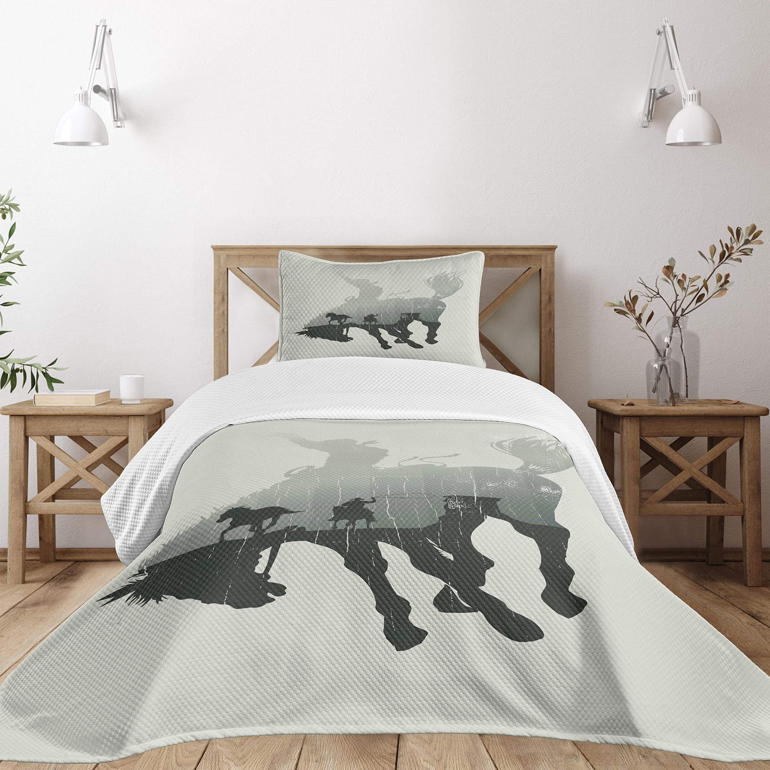 Colcha Lunarable Occidental, Aspecto Envejecido Tema de