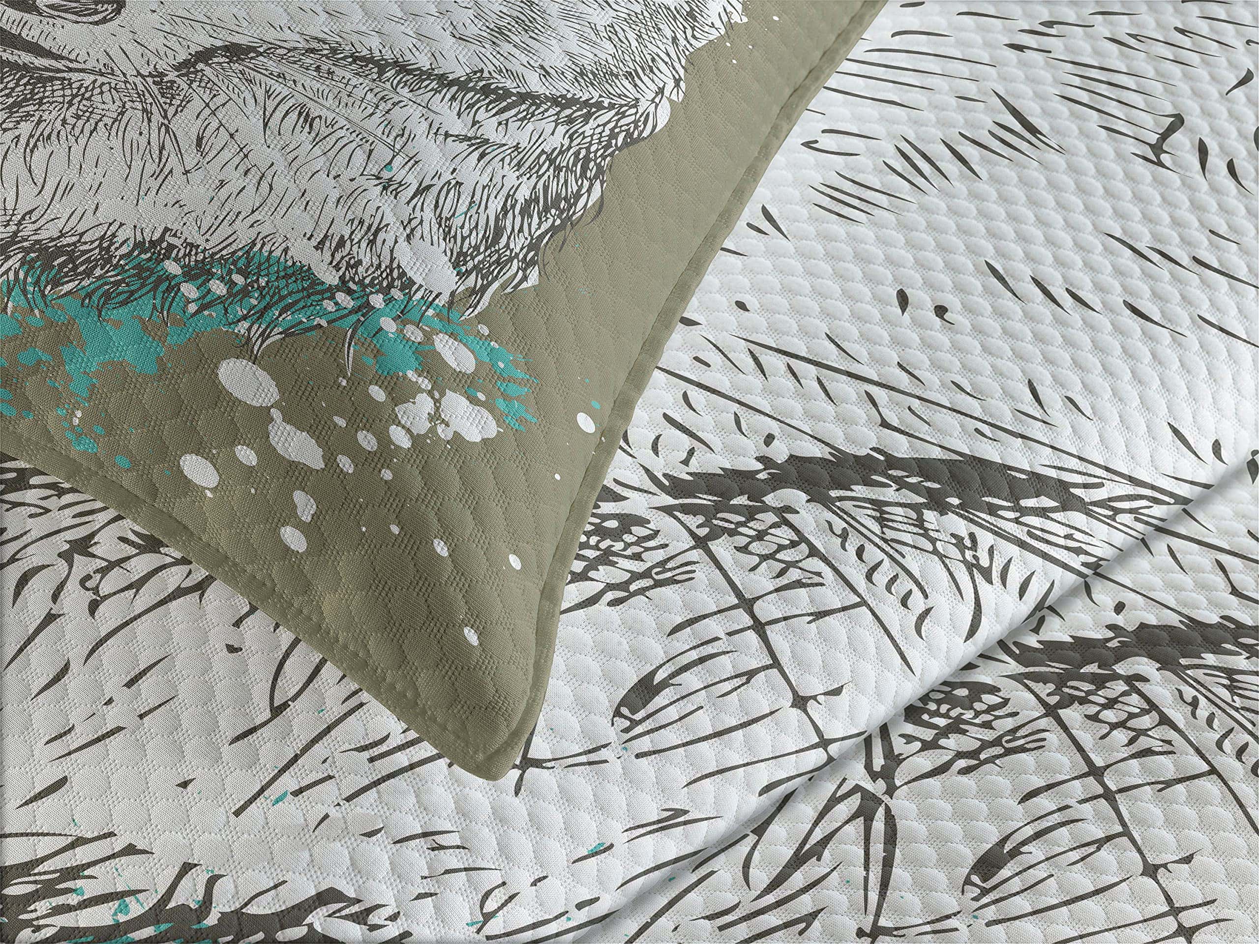 Colcha Lunarable Wolf, Dibujo a Mano de Perro Zentangle con - Imagen 4