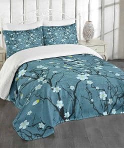 Edredón Lunarable Floral, Ramas de Árbol de Cerezo Japonés