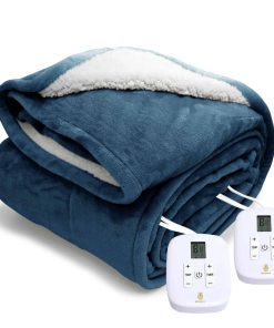 Manta eléctrica Queen Microplush Sherpa y reversible de