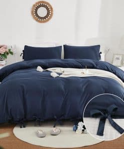 Juego de Funda nórdica en Azul Marino Annadaif Tamaño King,