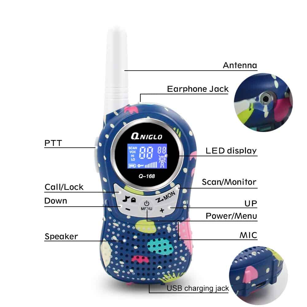 Walkie Talkies, Qniglo - Recargables con Sonido Claro, - Imagen 8