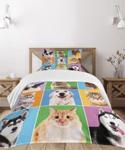 Colcha decorativa con estampado de varios retratos de