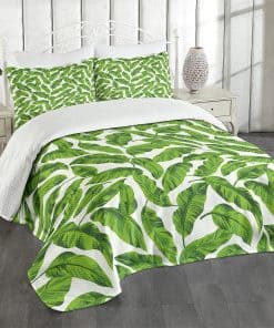 Colcha Lunarable Leaf, Hojas Exóticas de Verano Hawaianas,