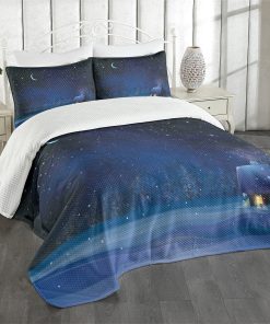 Colcha Lunarable Night Sky, Paisaje Navideño Invernal