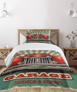 Cubrecama Lunarable Man Cave, Estilo Publicitario Retro de