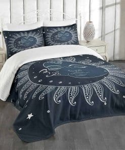 Colcha Lunarable Sol y Luna, Tema Celestial Cuerpo de Media