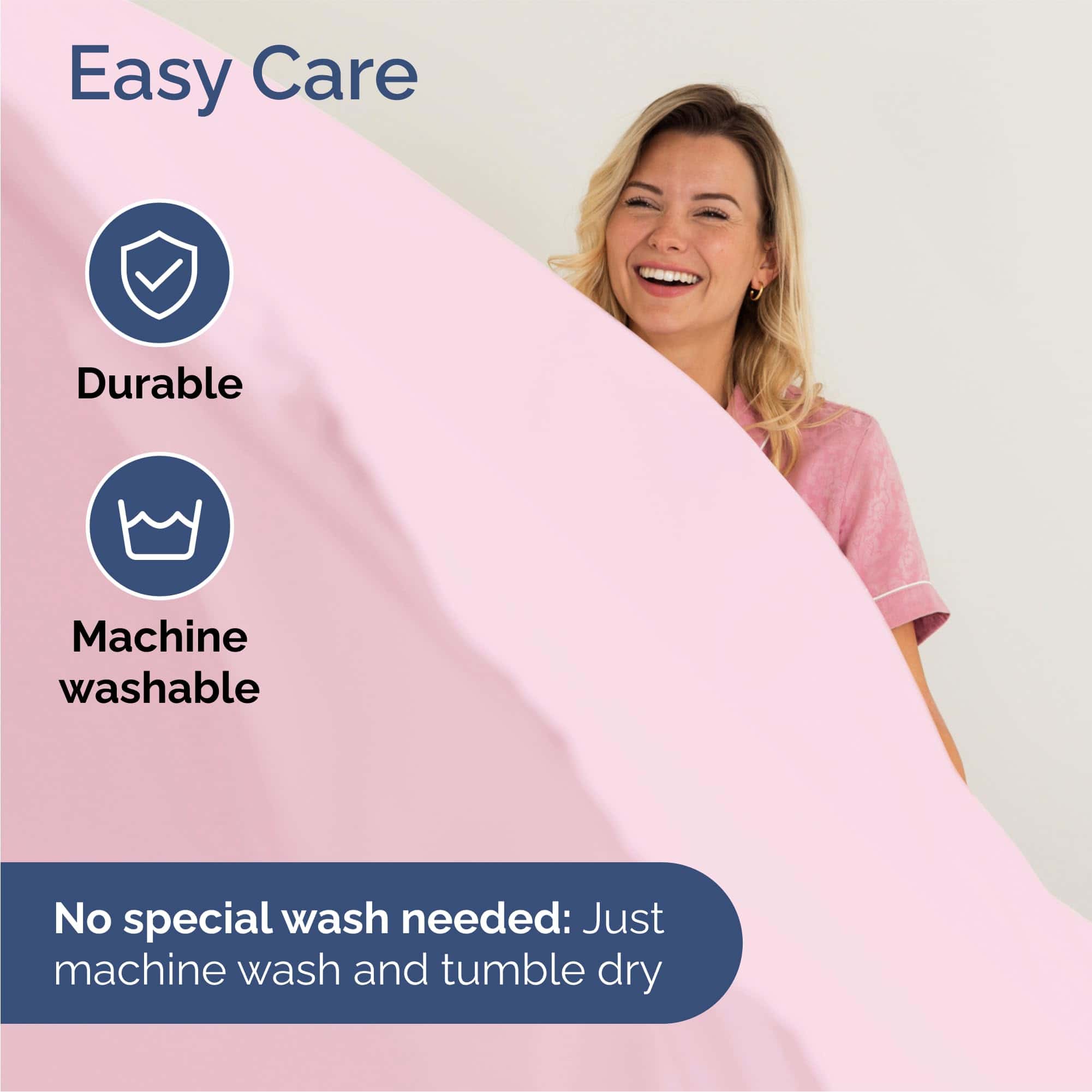 Juego de sábanas de 6 piezas Queen - Cómodas, -Rosa Claro - Imagen 7