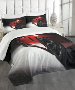 Colcha de Cama Lunarable Car Print, Automóvil Deportivo de