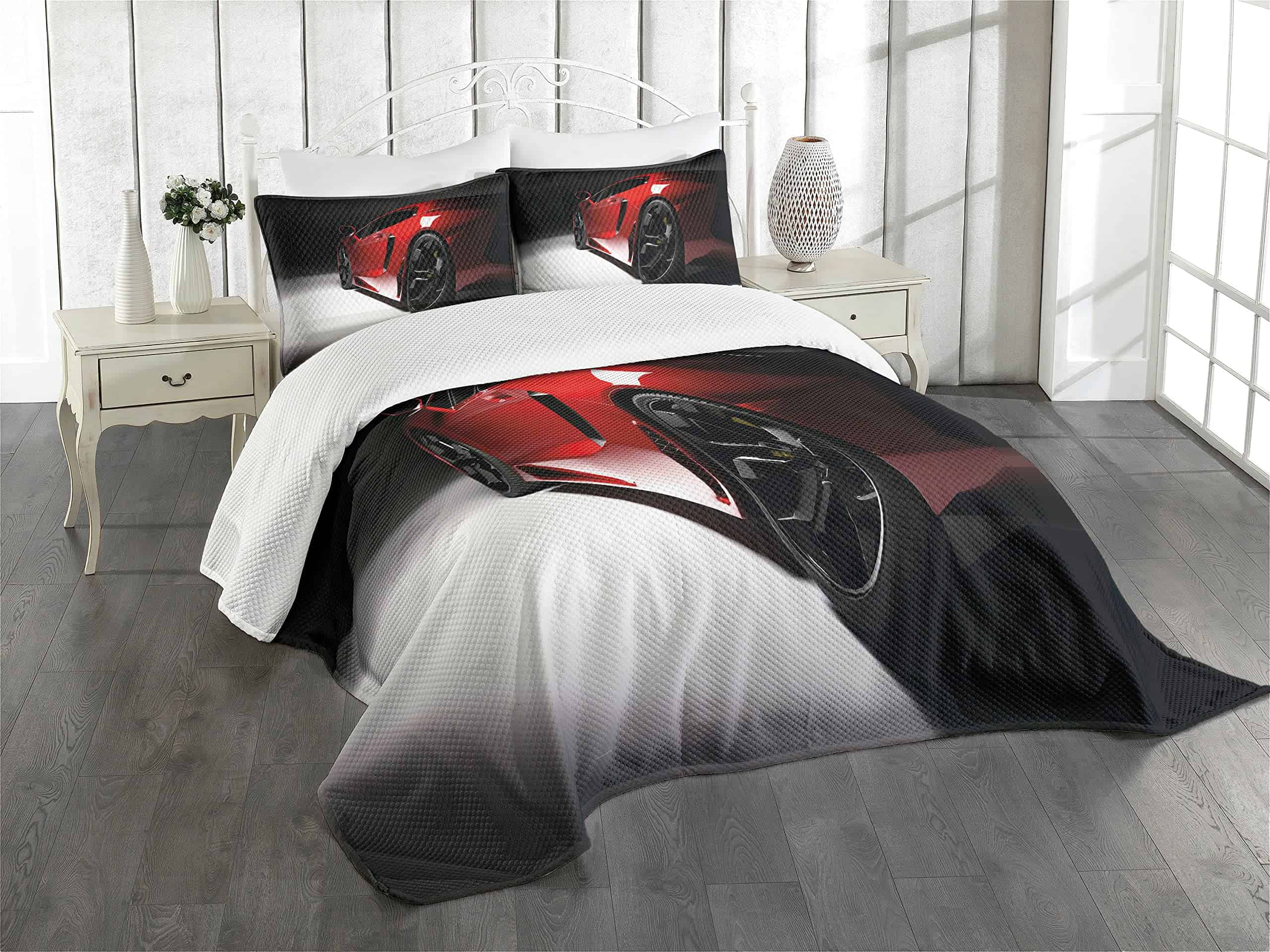 Colcha de Cama Lunarable Car Print, Automóvil Deportivo de