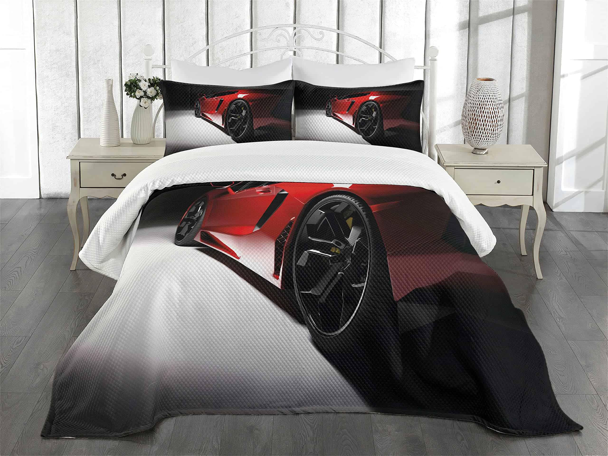 Colcha de Cama Lunarable Car Print, Automóvil Deportivo de - Imagen 3