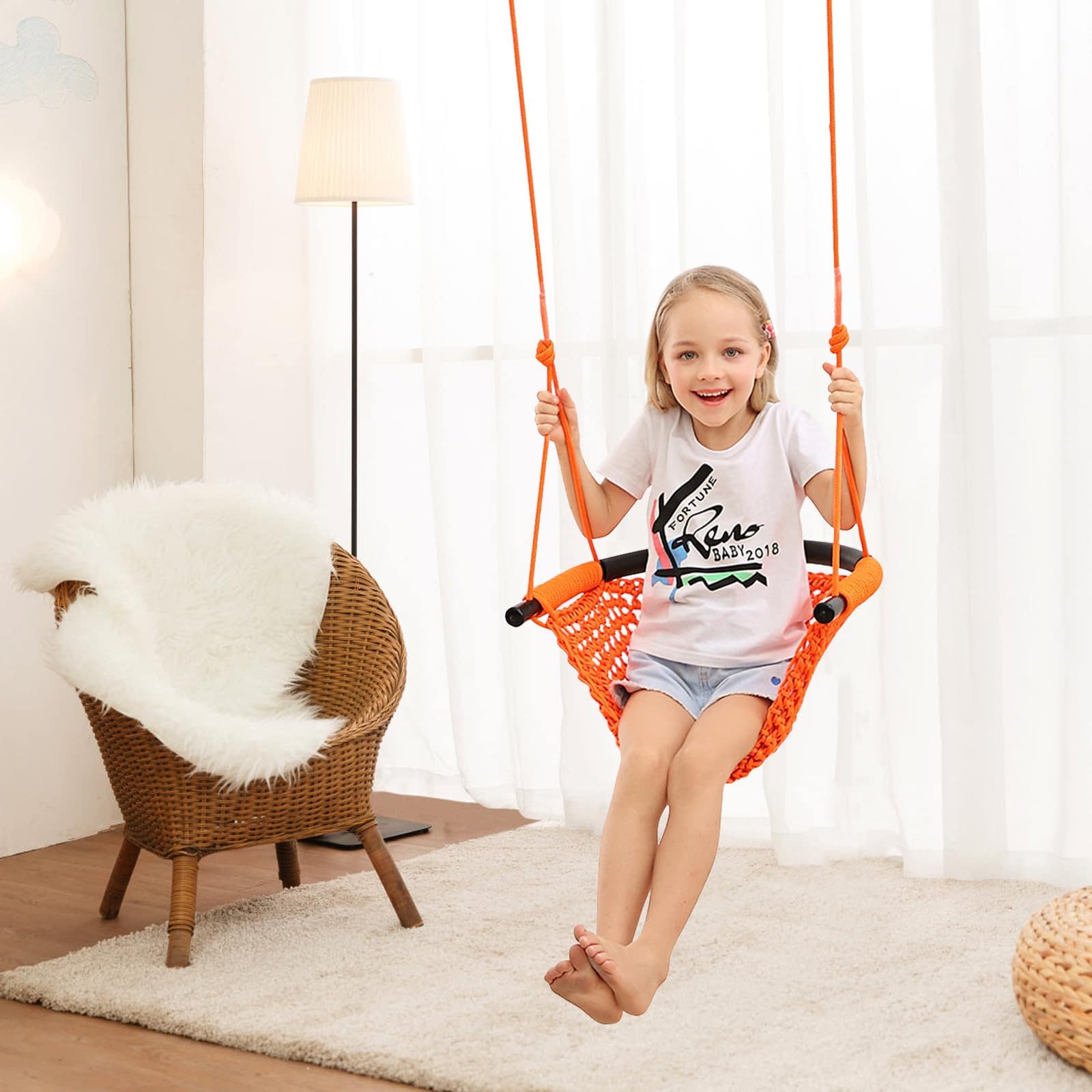 Asiento de columpio para niños JKsmart con cuerda - Imagen 8