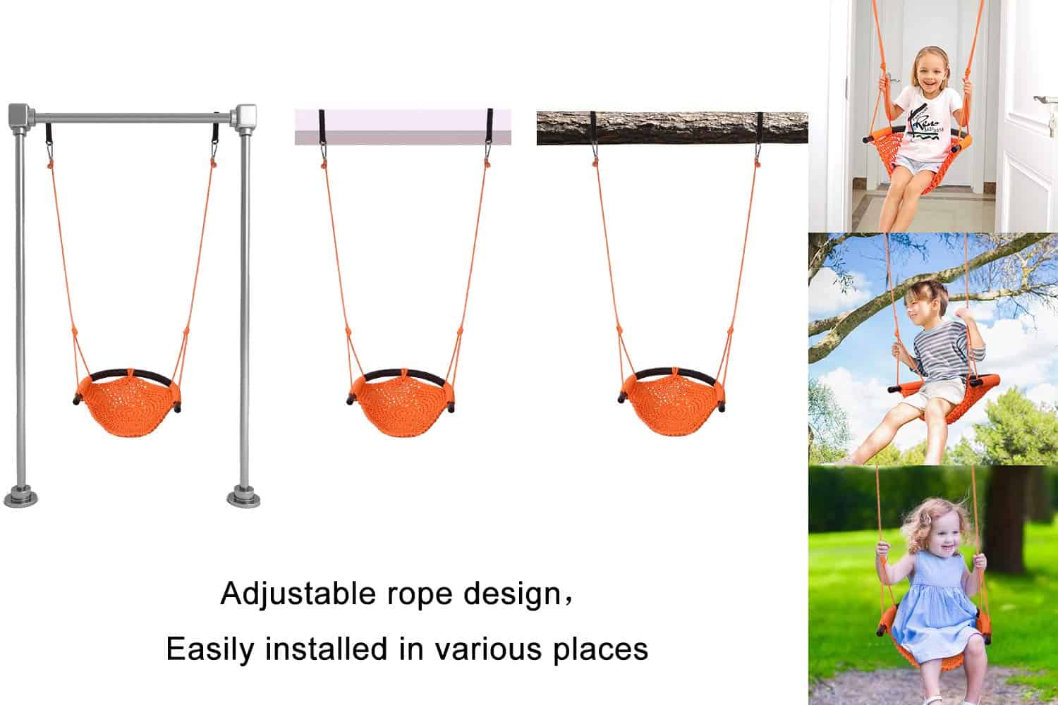 Asiento de columpio para niños JKsmart con cuerda - Imagen 5