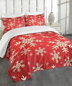 Colcha Lunarable Snowflake, Ilustración de Invierno de