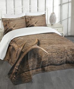 Colcha con Estampado de Astas de Venado, Astas de Venado
